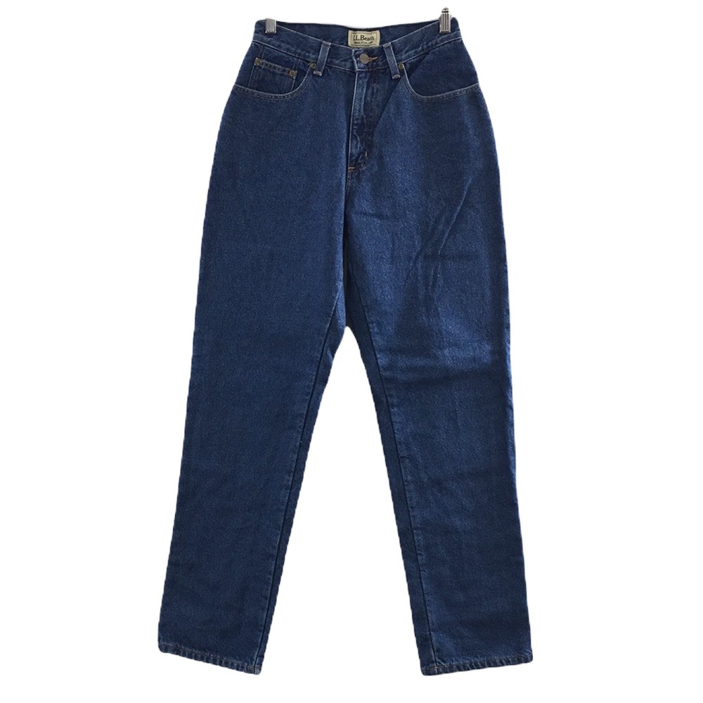 L.L. Bean Women's Flannel Lined Straight Leg Blue Jeans